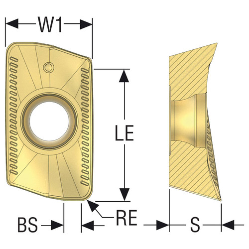Seco Tools 74077627 | XOMX0903 Size x 0.122" Radius x 0.126" Thickness 2 Cutting Edge Carbide Square Shoulder Milling Insert