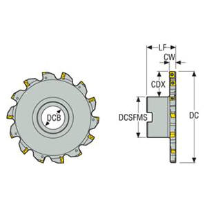Seco Tools 02541844 | R335.18-04.00-0.31F-5N 101.60mm Diameter x 50.80mm Functional Length x 90 Degree Cutting Edge Angle Indexable Slotting Cutter
