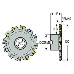 Seco Tools 02599493 | R335.18-06.00-0809L-R6 154.40mm Diameter x 38.80mm Functional Length x 90 Degree Cutting Edge Angle Indexable Slotting Cutter