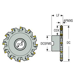 Seco Tools 02599496 | 335.18-06.00-0809R-R6 154.40mm Diameter x 13.91mm Functional Length x 90 Degree Cutting Edge Angle Indexable Slotting Cutter