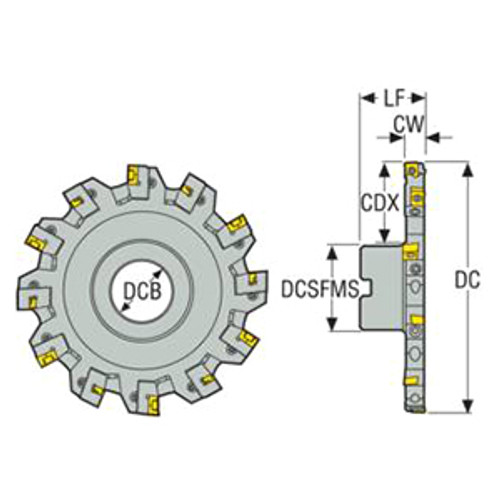 Seco Tools 02713383 | R335.18-250.1215XL.40-9N 250.00mm Diameter x 50.00mm Functional Length x 90 Degree Cutting Edge Angle Indexable Slotting Cutter