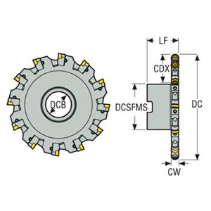 Seco Tools 02741552 | R335.18-10.00-XL0809N-R6 254.00mm Diameter x 50.80mm Functional Length x 90 Degree Cutting Edge Angle Indexable Slotting Cutter