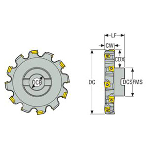 Seco Tools 02788026 | R335.25-250.25.60-9N 250.00mm Diameter x 50.00mm Functional Length x 90 Degree Cutting Edge Angle Indexable Slotting Cutter