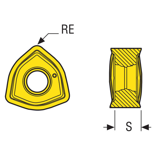 Seco Tools 02826526 |218.21-230TR-06-M15 0.500" Inscribed Circle Diameter x 0.063" Corner Radius x 0.234" Thickness 6 Cutting Edge Carbide Milling Insert