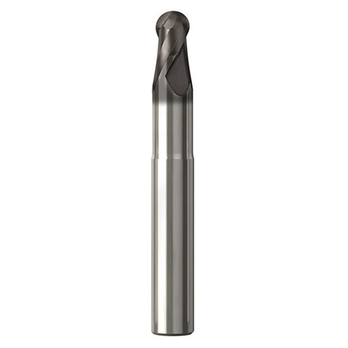Seco Tools 02928267 | JS532080E2B.3Z2 8.00mm Diameter x 8.00mm Shank x 4.00mm Corner Radius x 80.00mm OAL x 30 Degree Helix Angle 2 Flute NXT Coated Carbide Ball End Mill