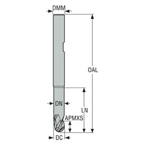Seco Tools 02928333 | JS533120E2B.3Z3 12.00mm Diameter x 12.00mm Shank x 6.00mm Corner Radius x 100.00mm OAL x 30 Degree Helix Angle 3 Flute NXT Coated Carbide Ball End Mill