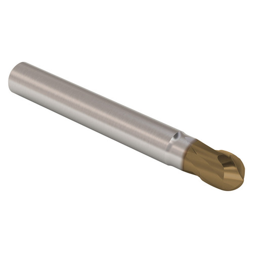 Seco Tools 02968291 | JH112100E3B.0Z2 10.00mm Diameter x 10.00mm Shank x 5.00mm Corner Radius x 80.00mm OAL x 28 Degree Helix Angle 2 Flute HXT Coated Carbide Ball End Mill
