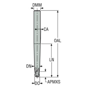 Seco Tools 02970143 | JH112100J6B.0Z2 10.00mm Diameter x 12.00mm Shank x 5.00mm Corner Radius x 150.00mm OAL x 28 Degree Helix Angle 2 Flute HXT Coated Carbide Ball End Mill
