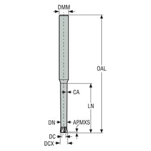 Seco Tools 03003402 | JHF980030J4H.0Z4 1.50mm Diameter x 0.20mm Corner Radius x 90 Degree Cutting Edge Angle Carbide Corner Radius End Mill