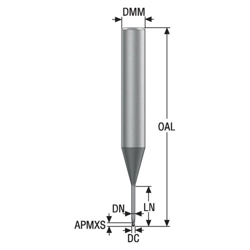 Seco Tools 03171287 | JMB562020G5B.0Z2 2.00mm Diameter x 6.00mm Shank x 1.00mm Corner Radius x 60.00mm OAL x 30 Degree Helix Angle 2 Flute SIRON Coated Carbide Ball End Mill