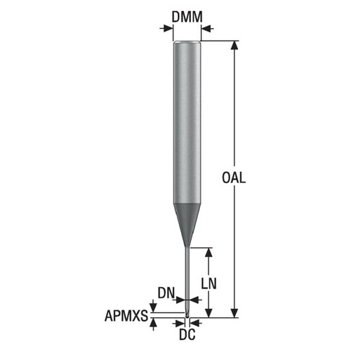 Seco Tools 03171291 | JMB562012G6B.0Z2 1.20mm Diameter x 6.00mm Shank x 0.60mm Corner Radius x 60.00mm OAL x 30 Degree Helix Angle 2 Flute SIRON Coated Carbide Ball End Mill