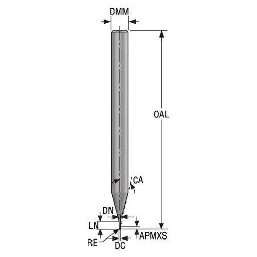 Seco Tools 03205037 | JMB112030J2BZ2.0 3.00mm Diameter x 4.00mm Shank x 1.50mm Corner Radius x 50.00mm OAL x 28 Degree Helix Angle 2 Flute HXT Coated Carbide Ball End Mill