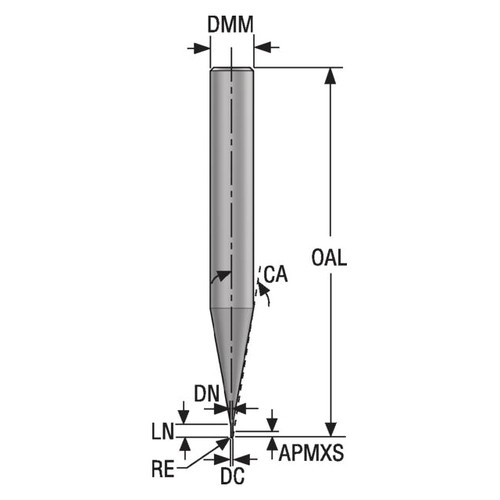 Seco Tools 03205038 | JMB112030G2BZ2.0 3.00mm Diameter x 6.00mm Shank x 1.50mm Corner Radius x 50.00mm OAL x 28 Degree Helix Angle 2 Flute HXT Coated Carbide Ball End Mill
