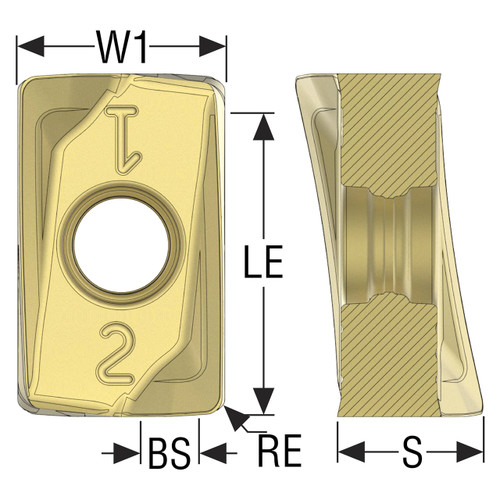 Seco Tools 03290941 | ZOMX160716TR-M12 0.063" Corner Radius x 0.286" Thickness 4 Cutting Edge Carbide Milling Insert