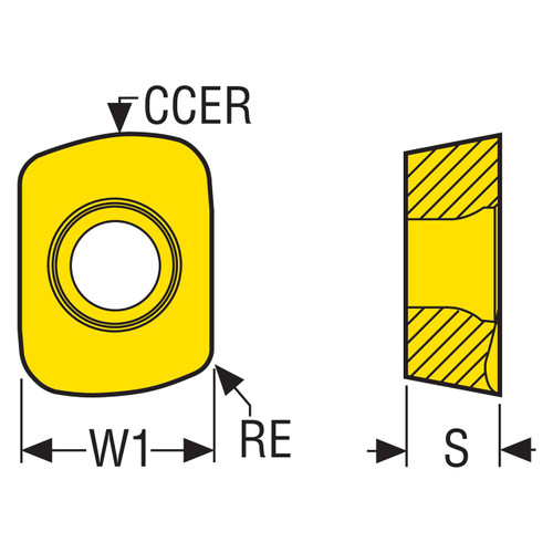 Seco Tools 10015593 | LPKW09T420TR-MD15 0.079" Corner Radius x 0.187" Thickness 2 Cutting Edge Carbide Milling Insert