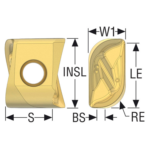 Seco Tools 10207786 | LOEX120763R-T2-M09 6.30mm Corner Radius x 9.28mm Thickness 2 Cutting Edge Carbide Milling Insert