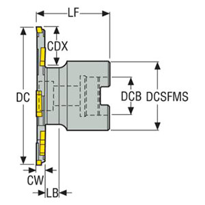 Seco Tools 75011448 | R335.19-063.06.22-3 63.00mm Diameter x 50.00mm Functional Length x 90 Degree Cutting Edge Angle Indexable Slotting Cutter