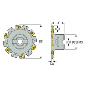 Seco Tools 75011451 | R335.19-100.10.27-5 100.00mm Diameter x 50.00mm Functional Length x 90 Degree Cutting Edge Angle Indexable Slotting Cutter