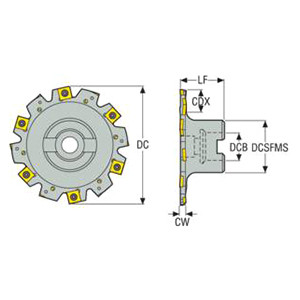 Seco Tools 75012682 | R335.19-100.12.27-5 100.00mm Diameter x 50.00mm Functional Length x 90 Degree Cutting Edge Angle Indexable Slotting Cutter