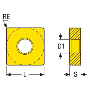 Seco Tools 03273952 |SNMG120412-MF4 0.500" Inscribed Circle Diameter x 0.047" Corner Radius x 0.187" Thickness 8 Cutting Edge Carbide Turning Insert