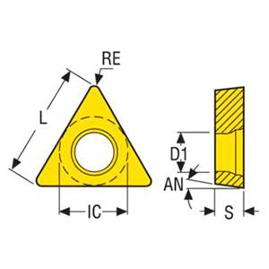 Seco Tools 03276591 |TCMT110204-MF2 0.250" Inscribed Circle Diameter x 0.016" Corner Radius x 0.094" Thickness 3 Cutting Edge Carbide Turning Insert