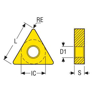 Seco Tools 03276659 |TNMG160404-M3 0.375" Inscribed Circle Diameter x 0.016" Corner Radius x 0.187" Thickness 6 Cutting Edge Carbide Turning Insert