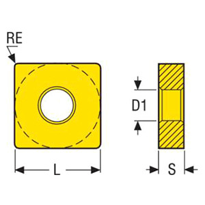 Seco Tools 03280992 |SNMG120412-MR3 0.500" Inscribed Circle Diameter x 0.047" Corner Radius x 0.187" Thickness 8 Cutting Edge Carbide Turning Insert