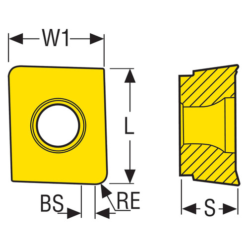 Seco Tools 00000044 | ACET150631TR-M14 0.122" Corner Radius x 0.250" Thickness 2 Cutting Edge Carbide Milling Insert