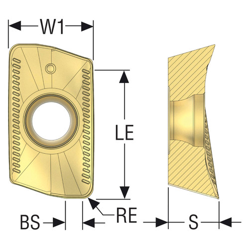 Seco Tools 00014966 | XOMX180620TR-ME13 0.079" Corner Radius x 0.252" Thickness 2 Cutting Edge Carbide Milling Insert