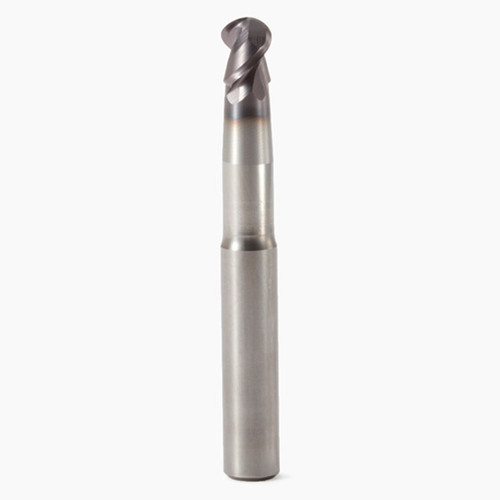 Seco Tools 00023032 | 450080 8.00mm Diameter x 8.00mm Shank x 4.00mm Corner Radius x 65.00mm OAL x 50 Degree Helix Angle 2 Flute MEGA Coated Carbide Ball End Mill