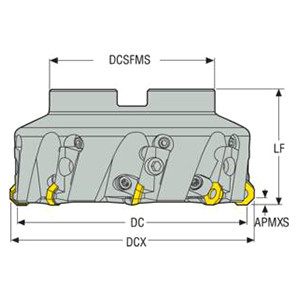 Seco Tools 00090985 | R220.43-0100-05C 100.00mm Diameter x 50.00mm Functional Length x 43 Degree Cutting Edge Angle Indexable Face Mills
