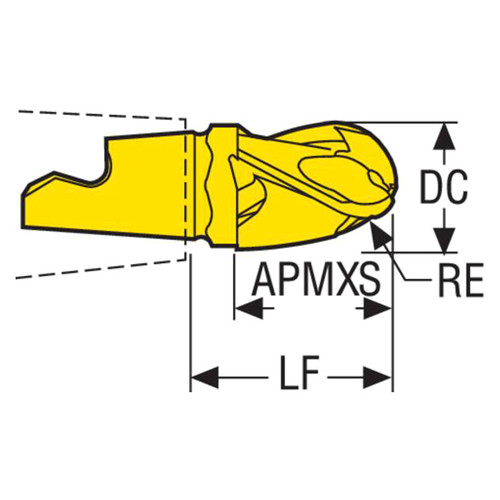 Seco Tools 00096012 | MM12-12015-B90A30-E04 12.00mm Diameter x 6.00mm Corner Radius x 90 Degree Cutting Edge Angle PVD Coated Carbide Profile Milling Tip Insert