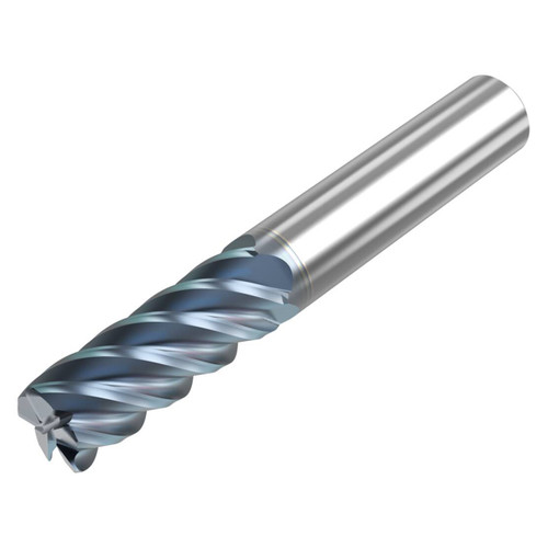Seco Tools 10008050 | S545R.250D2R045.0Z5 HTA 0.250" Diameter x 0.250" Shank x 2.000" OAL x 45 Degree Helix Angle 5 Flute HTA Coated Carbide Corner Radius End Mill