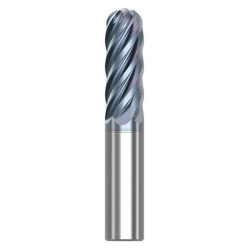 Seco Niagara Cutter 10008099 | SB638.250D3B.0Z6 HTA 0.250" Diameter x 0.250" Shank x 2.000" OAL x 38 Degree Helix Angle 6 Flute HTA Coated Carbide Ball End Mill