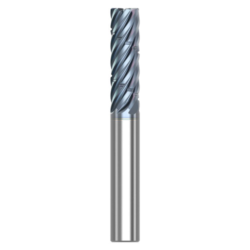 Seco Niagara Cutter 10008503 | SCS738R.500D3R030.0Z7 HTA 0.500" Diameter x 0.500" Shank x 3.000" OAL x 38 Degree Helix Angle 7 Flute HTA Coated Carbide Corner Radius End Mill