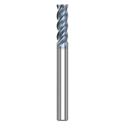 Seco Niagara Cutter 10008557 | STR440.2.125D3R010.0Z4 HTA 0.125" Diameter x 0.125" Shank x 1.500" OAL x 40 Degree Helix Angle 4 Flute HTA Coated Carbide Corner Radius End Mill