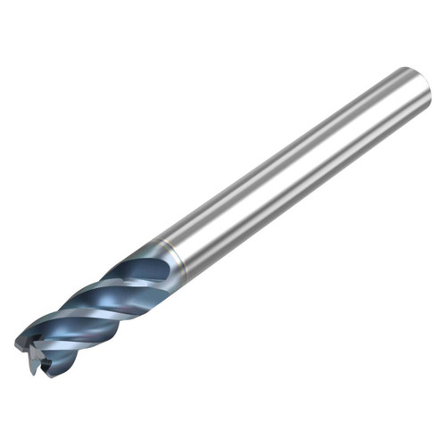 Seco Tools 10008562 | STR440.2.188D2R010.0Z4 HTA 0.188" Diameter x 0.188" Shank x 2.000" OAL x 40 Degree Helix Angle 4 Flute HTA Coated Carbide Corner Radius End Mill