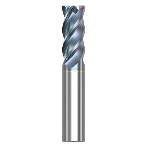 Seco Niagara Cutter 10008575 | STR440.2.500D2R030.0Z4 HTA 0.500" Diameter x 0.500" Shank x 3.000" OAL x 40 Degree Helix Angle 4 Flute HTA Coated Carbide Corner Radius End Mill