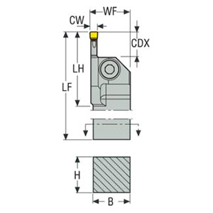 Seco Tools 02610635 | CFIL10006DJET 152.40mm Functional Length x 26.80mm Functional Width x 90 Degree Cutting Edge Angle Left Hand Indexable Grooving Toolholder