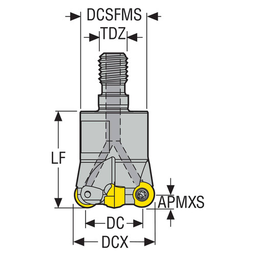 Seco Tools 00040294 | R217.29-1020.RE-04.2A M10 Thread Size x 12.00mm Diameter x 4.00mm Maximum Cutting Depth x 28.00mm Functional Length x 4 Degree Rake Angle Indexable Copy End Mill