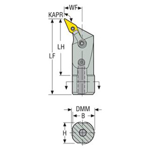 Seco Tools 00041126 | A20-MVPNR-3 31.75mm Connection Diameter x 31.75mm Shank x 30.37mm Shank Width x 355.60mm Functional Length x 117.5 Degree Cutting Edge Angle Indexable Boring Bar