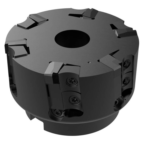 Seco Tools 00063815 | R220.68-0125-T16C-8 125.00mm Diameter x 14.00mm Depth of Cut x 63.00mm Functional Length -6 Degree Rake Radial Angle Face Mill for Triangle Insert
