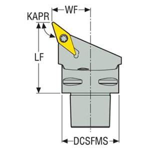 Seco Tools 00094225 | C4-SVHBL-27050-16 95.00mm Diameter x 50.00mm Functional Length x 27.00mm Functional Width x 107.5 Degree Cutting Edge Angle Modular Turning Head
