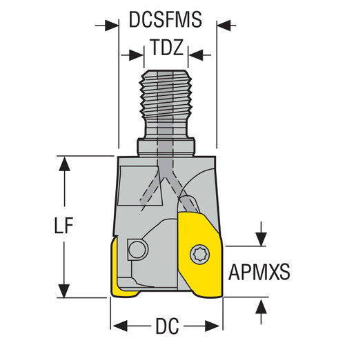 Seco Tools 02450297 | R217.97-1632.RE-X12.2A M16 Thread Size x 32.00mm Diameter x 12.00mm Maximum Cutting Depth x 40.00mm Functional Length x 3 Degree Rake Angle Indexable Copy End Mill