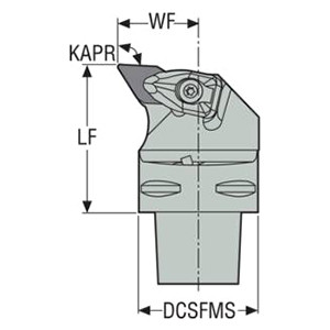 Seco Tools 02631210 | C4-DDUNL-27050-15 110.00mm Diameter x 50.00mm Functional Length x 27.00mm Functional Width x 93 Degree Cutting Edge Angle Modular Turning Head