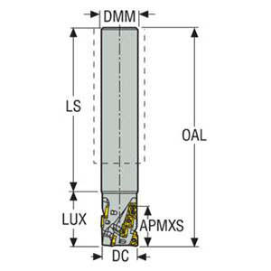 Seco Tools 02709314 | R217.69-1616.0-15-06.3N 16.00mm Diameter x 16.00mm Shank x 15.00mm Maximum Cutting Depth x 80.00mm Shank Length x 90 Degree Cutting Edge Angle 3 Flute Indexable Square Shoulder Mill