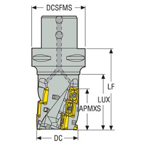 Seco Tools 02717852 | C5-R217.69-054-044-12.4AN 54.00mm Diameter x 109.00mm OAL 90 Degree Cutting Edge Angle 4 Flute Indexable Square Shoulder Mill