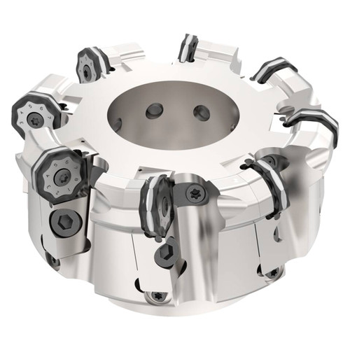 Seco Tools 02883045 | R220.48-0125-09-08CS 125.00mm Diameter x 6.00mm Depth of Cut x 80.00mm Functional Length -8 Degree Rake Radial Angle Indexable Face Mill Cutter
