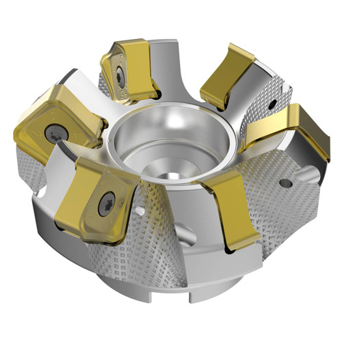 Seco Tools 03157469 | R220.54-0080-22-6A 80.00mm Diameter x 9.00mm Depth of Cut x 63.00mm Functional Length -7 Degree Rake Radial Angle Double QuattroMill Face Mill