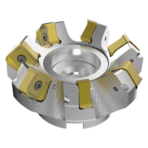 Seco Tools 03157470 | R220.54-0100-22-7A 100.00mm Diameter x 9.00mm Depth of Cut x 63.00mm Functional Length -7 Degree Rake Radial Angle Double QuattroMill Face Mill